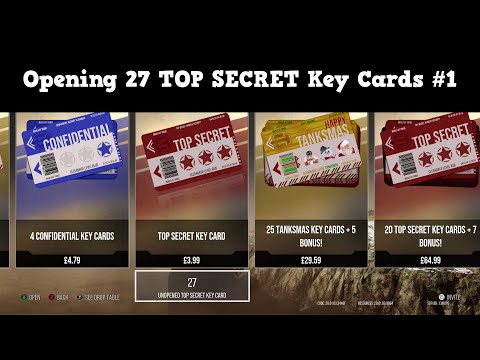 Opening 27 TOP SECRET Key Cards #1 - WoT Console