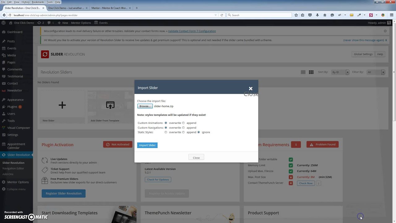 One click import demo content - Mentor – Personal Development Coach WordPress Theme