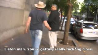 Mick Hucknall of Simply Red insulting fans on the street