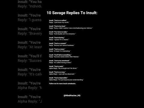 Savage reply to Insult! #shorts #savage #communicationskills #publicspeaking #personalgrowth