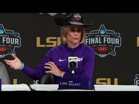 LSU Kim Mulkey FINAL FOUR previews Virginia Tech with Angel Reese and Alexis Morris