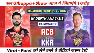 BLR vs KOL Dream11, RCB vs KKR Dream11 Team, BLR vs KOL Dream11 Prediction, IPL ELEMINATOR 2021 Team