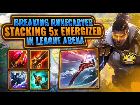 Godlike Build: Stacking all 5 Energize Items - 30 Stacks of Runecarver | League Arena Gameplay