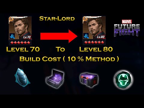 Star-Lord Level 70 To Level 80 Build Cost Information For Beginners - F 2 P - Marvel Future Fight