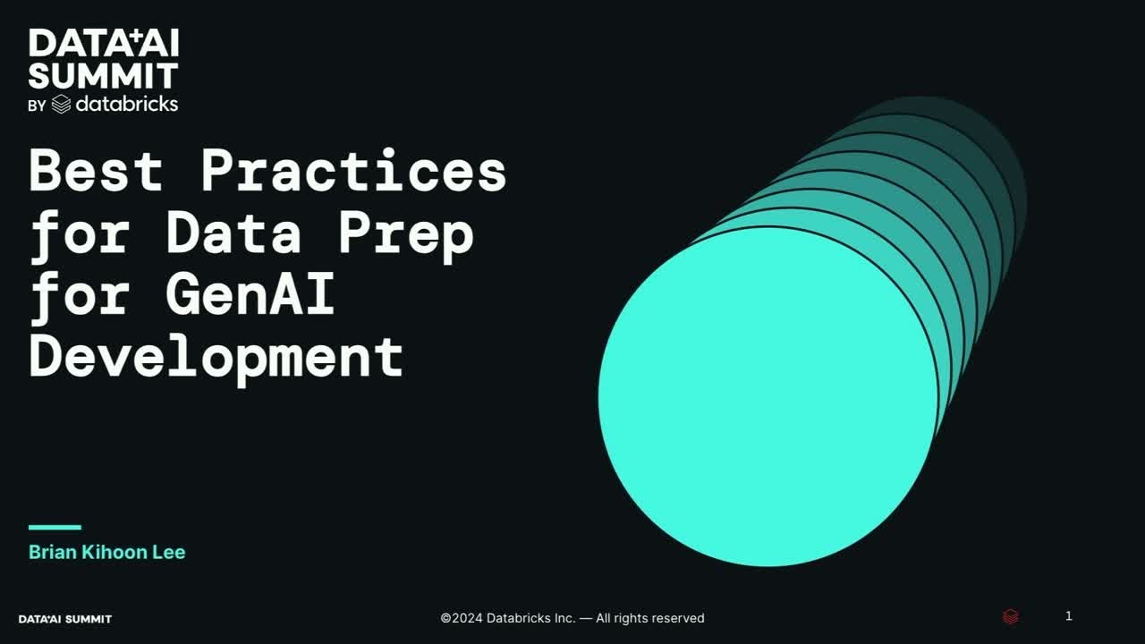 Best Practices for Data Prep for GenAI Development