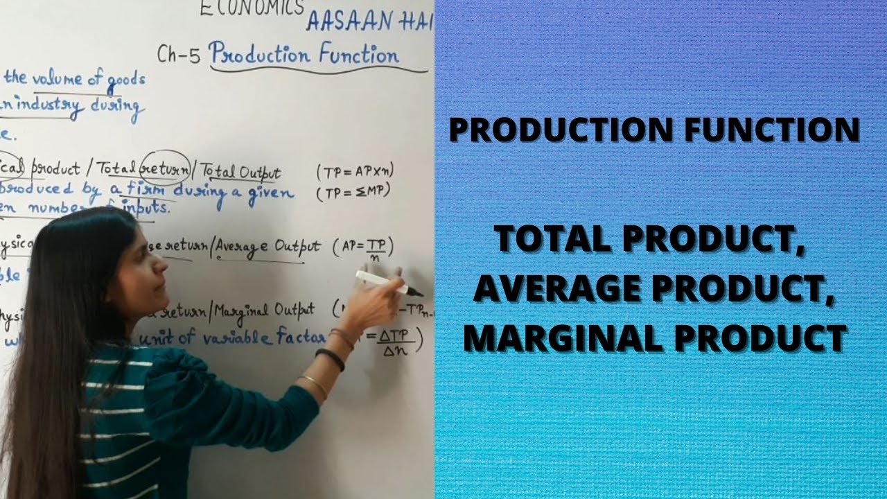 Total product, Average product, Marginal product | Production function | #Part2 #EconomicsAasaanHai
