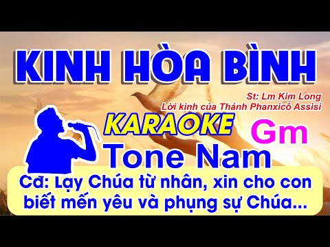 Kinh Hòa Bình Karaoke Tone Nam - (St: Lm Kim Long) - Lạy Chúa từ nhân xin cho con biết mến yêu...