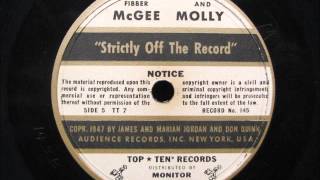 STRICTLY OFF THE RECORD by Fibber McGee and Molly