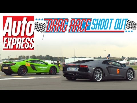 McLaren 650S Spider vs Lamborghini Aventador - Drag Race Shoot-out