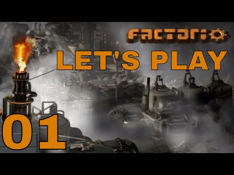 Let's Play Factorio Gameplay 01 - learning the ropes - Factorio tutorial part 1