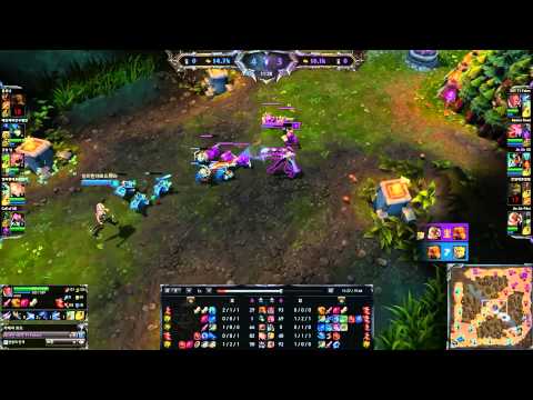 SKT T1 Faker playing Lucian mid vs Lux