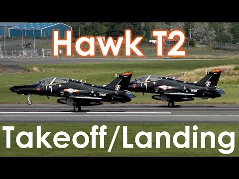 *Amazing* RAF Hawk T2's Takeoff & Landing at Prestwick Airport