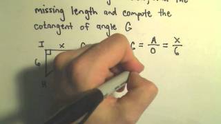 Finding Trigonometric Function Values Given One Trig Value in a Right Triangle, Ex 3