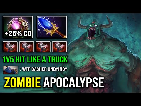 ZOMBIE APOCALYPSE Right Click Basher Undying 1v5 Crazy Hit Like a Truck Dota 2