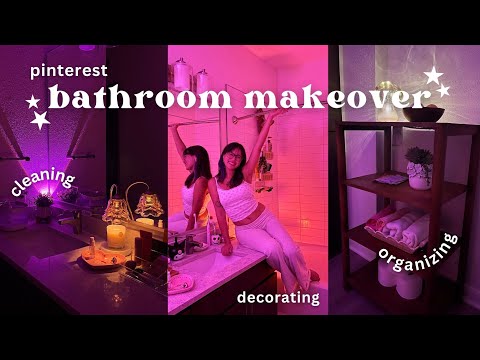 AESTHETIC BATHROOM MAKEOVER! shopping for decor, cleaning, & organizing (pinterest-inspired)