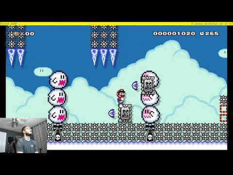 Getting the First Clear on "Sideways Thwomp Shenanigans" (Viewer Level)