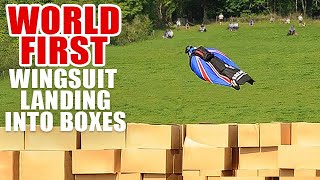 World’s First Wingsuit Landing into Boxes