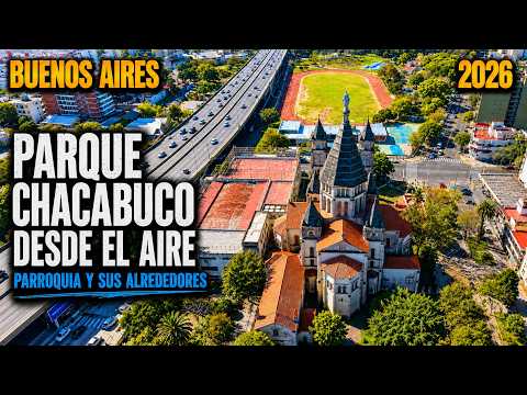 🚁 VOLAMOS SOBRE PARQUE CHACABUCO Y MEDALLA MILAGROSA | Buenos Aires in 4K