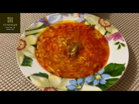 Tunisian Orzo Soup step-by-step in English