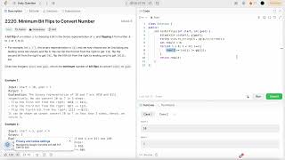 YouTube video 'Leetcode 2220: Minimum Bit Flips to Convert Number'