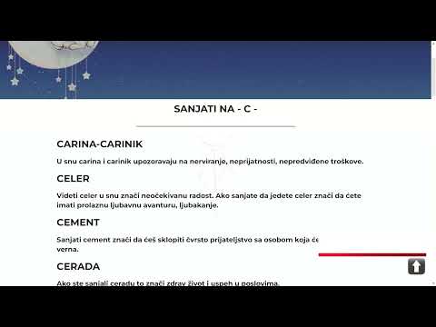 Sanovnik - Sanjati na C, Č, Ć