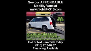 Wheelchair/mobility van 2019 Dodge Caravan SE Plus (1787), 69k Miles, $38,995 w/ FREE SHIPPING!!