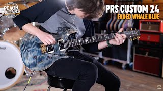 Video thumbnail for No Talking...Just Tones | PRS Custom 24 | Faded Whale Blue 10 Top - Pattern Thin by Peach Guitars