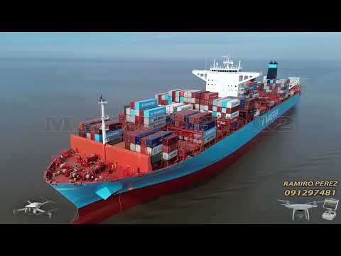 VIDEO DRON ENTRADA AL PUERTO DE MONTEVIDEO DEL PORTACONTENEDORES SAN RAPHAEL MAERSK. JUNIO 2026