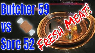 Butcher 59 vs Sorc 52 [FireBall] - Diablo 4