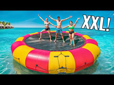 XXL TRAMPOLINE ON THE LAKE!😳🔥 (8 METERS) with @merleloosen @tom.werner @DimaSchine