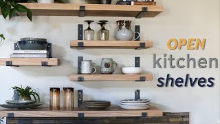 How to Make Open Kitchen Shelves // DIY Metal Shelving Brackets (2020)