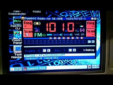 radio FM hardware test in SymbOS on Z80 (msx)