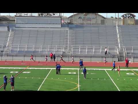 VarG 300m Hurdles vs Huntington Beach 4-18-18 - Los Alamitos Girls