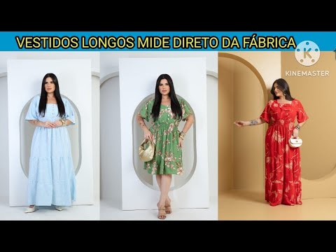 VESTIDOS LONGOS MIDE  DUNA VISCOLINHO DIRETO DA FÁBRICA MODA CENTER SANTA CRUZ CAPIBARIBE PERNAMBUCO
