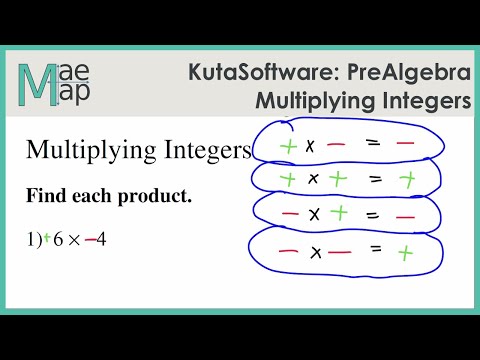 Kutasoftware Prealgebra Multiplying Integers