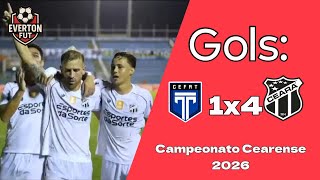 Gols: Tirol-CE 1x4 Ceará - Campeonato Cearense 2026
