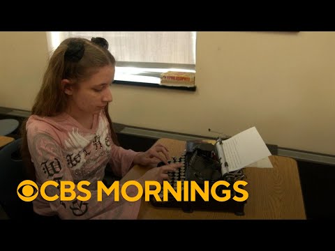 Students wrote letters to Tom Hanks using typewriters. He responded to each message.