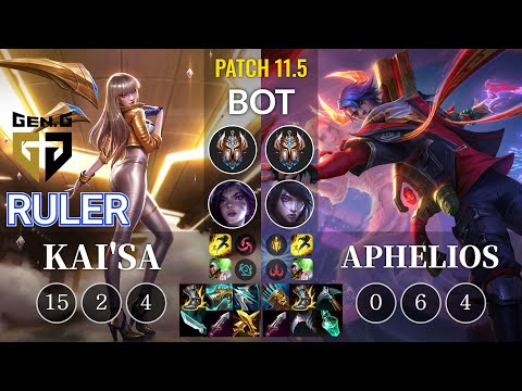 GEN Ruler Kai'Sa vs Aphelios Bot - KR Patch 11.5