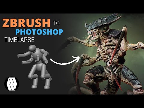 ZBrush to Photoshop Timelapse - 'Alien Warrior' Concept