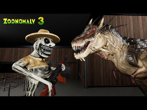 Zoonomaly 3 Oficial Full Game Play - Giant Dinosaur attacks Zookeeper and destroys the zoo
