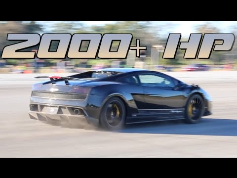 INSANE 2000+HP X version Lamborhini goes 233mph! - 1/2 mile WORLD RECORD!