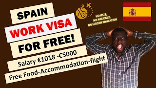 SPAIN Work Visa | Salary €1018 -€5000 | Free Food Accommodation flight