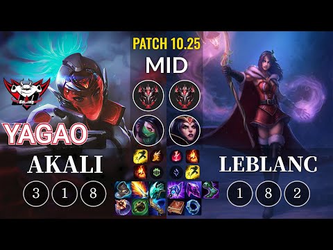 JDG Yagao Akali vs LeBlanc Mid - KR Patch 10.25