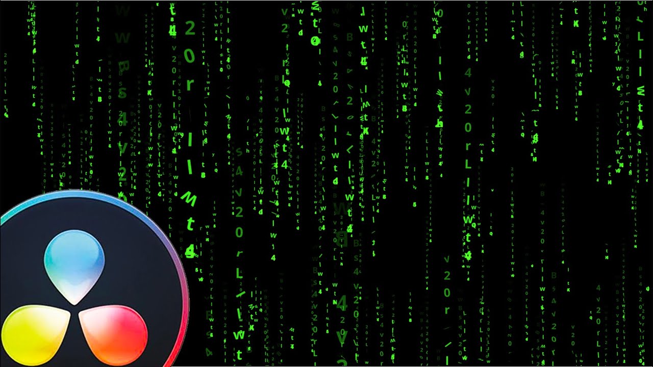 Easy Matrix Raining Code Effect in 60 seconds - Davinci Resolve fusion tutorial