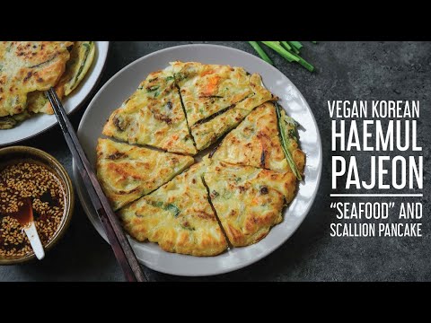 Making Vegan 'Haemul' Pajeon (Korean 'Seafood' & Scallion Pancakes) + Some ✨ASMR✨ Action