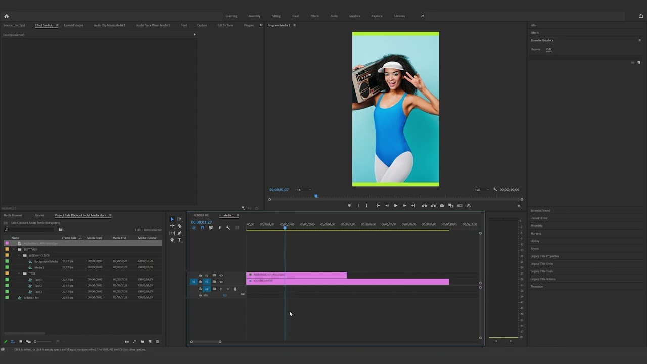 How to edit the Sale Discount Social Media Story in Premiere Pro