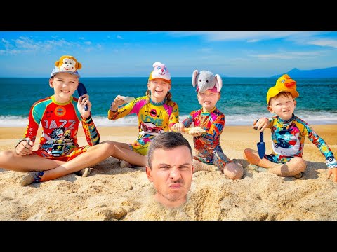 Sammlung der besten Videos für Kinder | Regeln für Kinder und lustige Spiele am Strand | Vania Mania