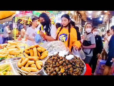 Rice Noodle, Spring Roll, Noodle Soup, Fried Frog, Beef, Snacks, & More - Cambodia Street Food