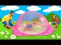 Sasha and Max playing with Colorful Slime and make huge Slime Bubble