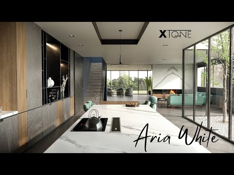 Discover the Quartzite Effect Xtone Aria White Worktop by Porcelanosa